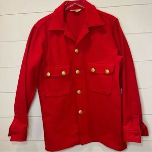 Vintage Boy Scouts Of America Red 100% Wool Jacket Men's Size 42